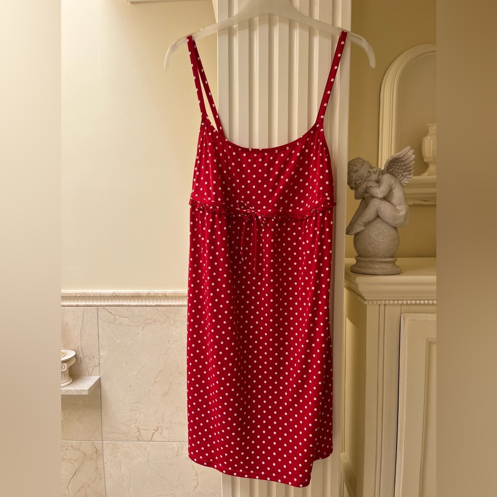 Red Polka Dot Beach cover up, size S/M